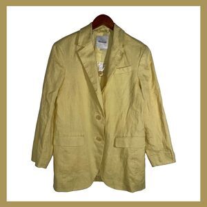 NWT Madewell Butter Yellow Linen Blazer Oversized Fair Trade Size XS